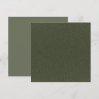 Textured Moss Green Flat Thank You Card - Custom