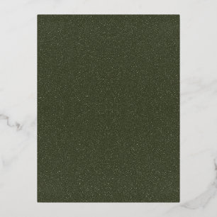 Textured Moss Green Foil Postcard – Customisable