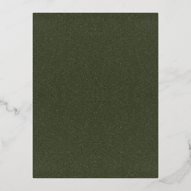 Textured Moss Green Foil Postcard – Customisable (Front)