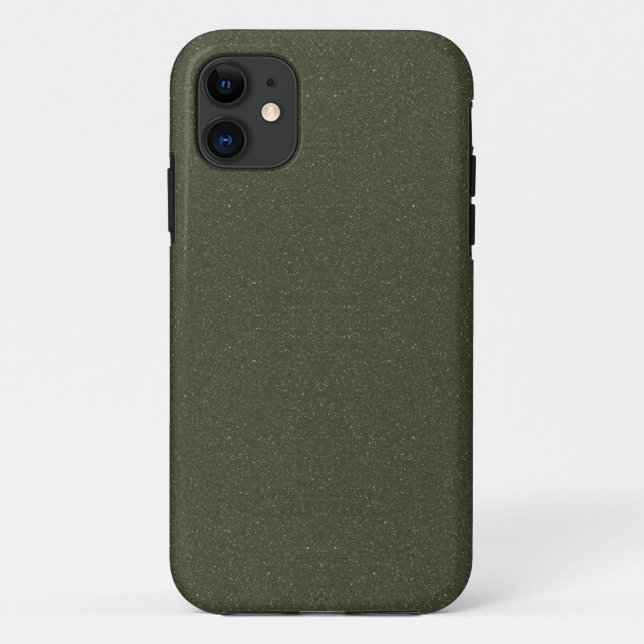 Textured Moss Green iPhone 11 Case – Customisable (Back)