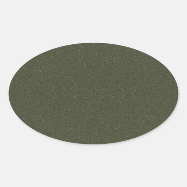 Textured Moss Green Oval Sticker – Customisable (Front)