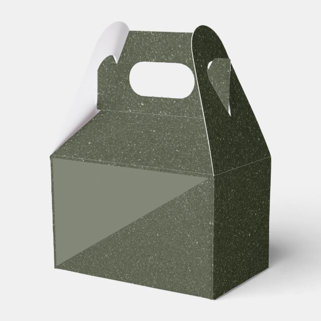 Textured Moss Green Party Favour Box (Front Side)