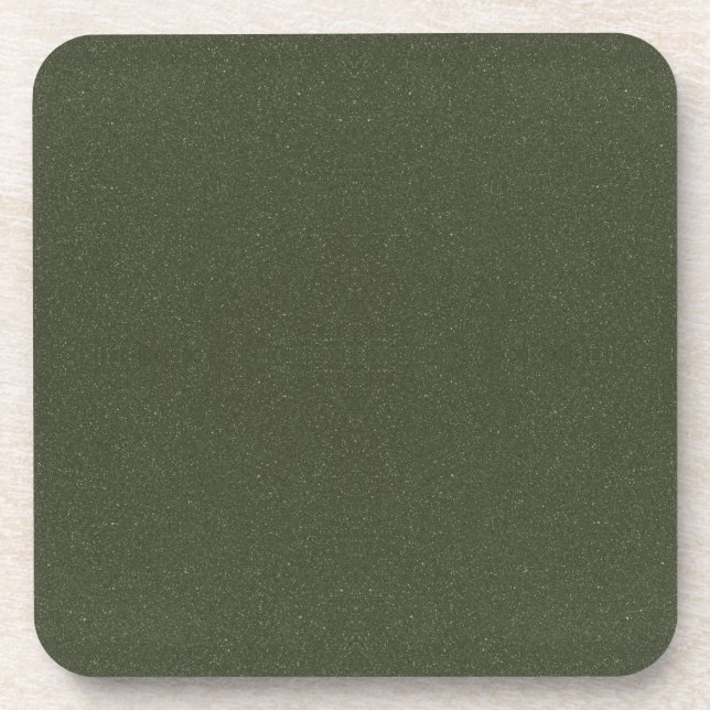 Textured Moss Green Party Hard Plastic Coaster (Front)