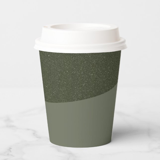 Textured Moss Green Party Paper Cup – Customisable (Back)