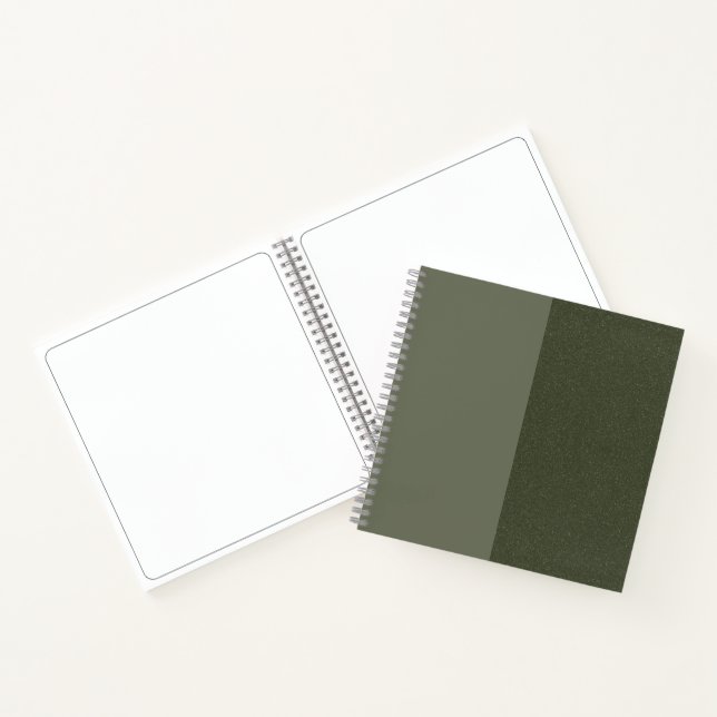 Textured Moss Green Sketchbook – Customisable Notebook (Inside)