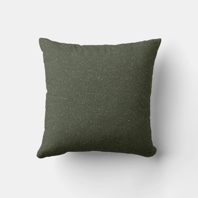 Textured Moss Green Throw Pillow (Back)