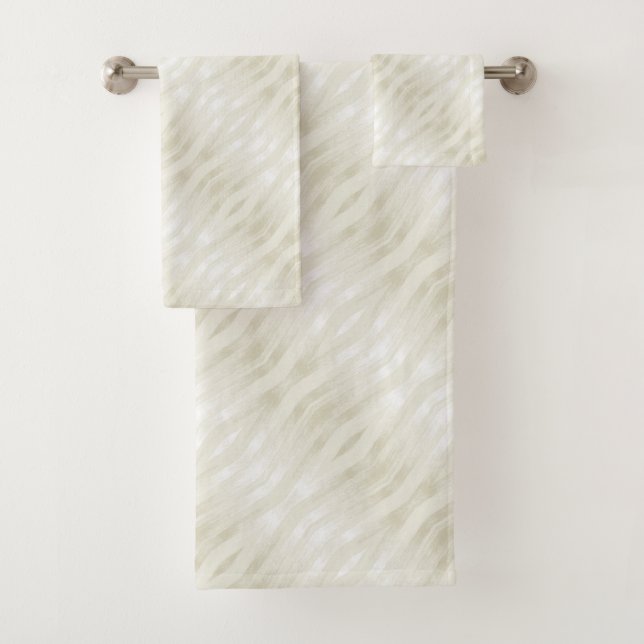 Textured noble light beige and white bath towel set (Insitu)