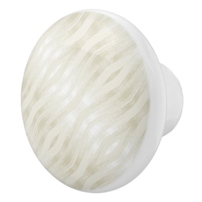 Textured noble light beige and white ceramic knob (Right)