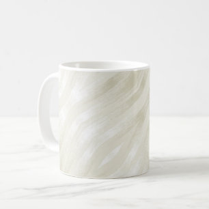 Textured noble light beige and white coffee mug
