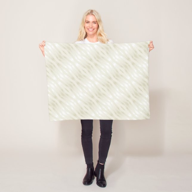 Textured noble light beige and white fleece blanket (In Situ)