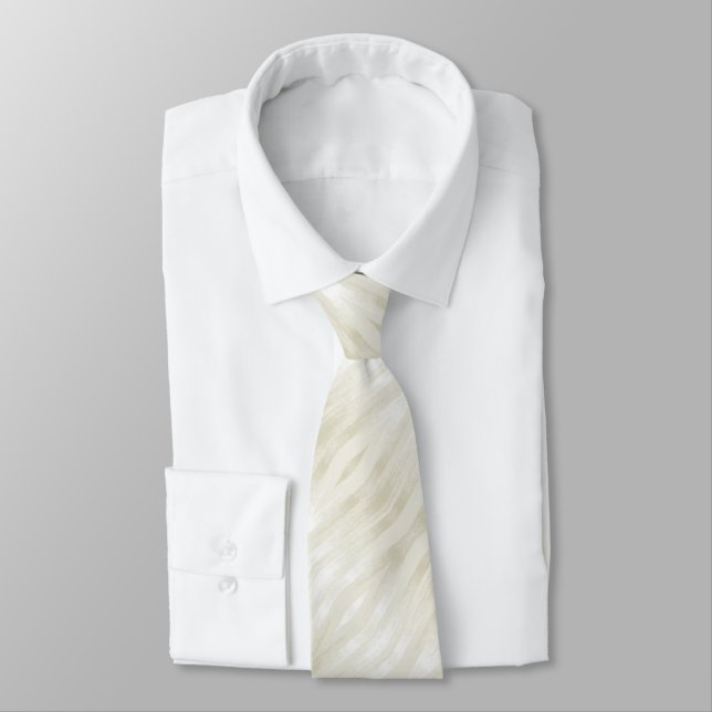 Textured noble light beige and white tie (Tied)