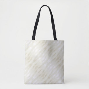 Textured noble light beige and white tote bag