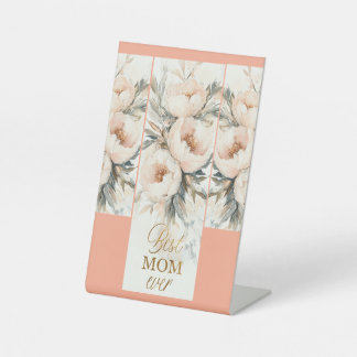 Textured Oil-Painting Style Peonies — Elegant Moth Pedestal Sign