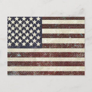Textured old style American flag Postcard