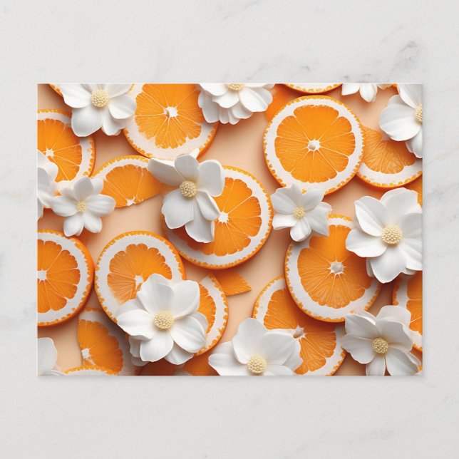 Textured Orange Blossom Postcard (Front)