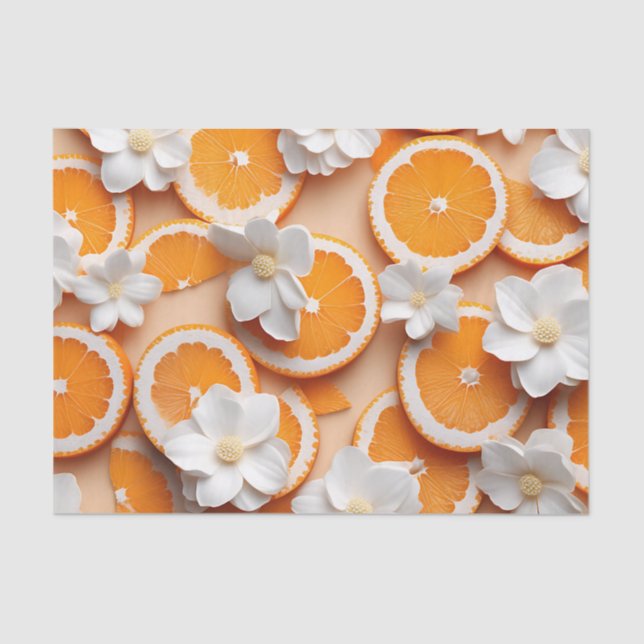 Textured Orange Blossom Tissue Paper (Front)