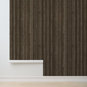 Textured Organic Stripes, Tonal Brown Wallpaper