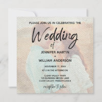 Textured Overlay Faded Photo Square Wedding