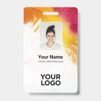 Textured Paint Employee Photo, Bar Code, Name