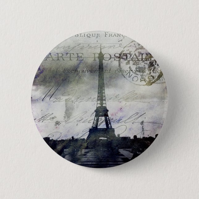Textured Paris in Lavender 6 Cm Round Badge (Front)