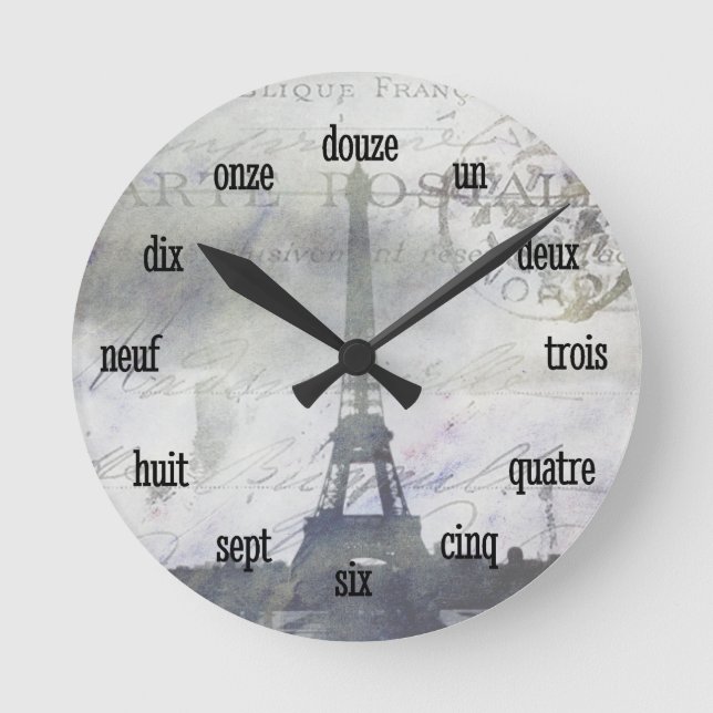 Textured Paris in Lavender Wall Clock (Front)