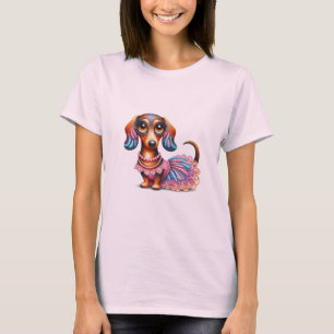 Textured Pastel Painted Dachshund T-Shirt
