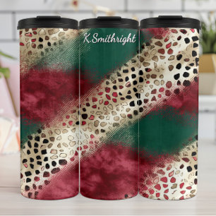 Textured Patchwork Animal Print Pattern Thermal Tumbler