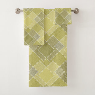 Textured patchwork patchwork multicolored patches bath towel set