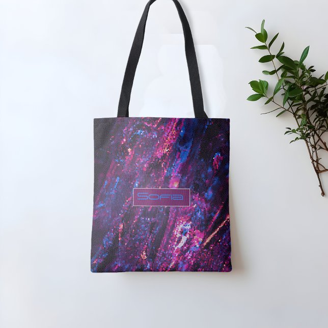 Textured pattern name purple tote bag (Creator Uploaded)