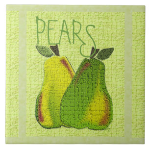 Textured Pears (lime/mint) Tile