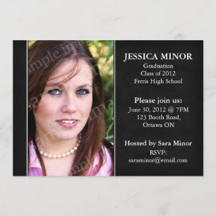 Textured Photo Graduation Invitation - Black