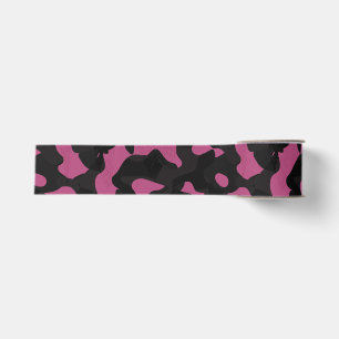 Textured pink and black camo abstract Grosgrain Ribbon