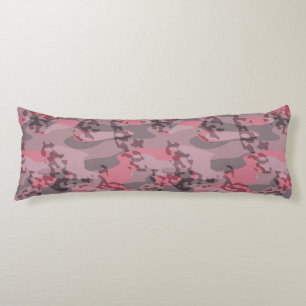textured pink and mauve Camo abstract Body Cushion
