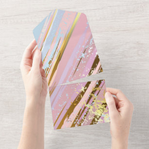 Textured Pink Background All In One Invitation