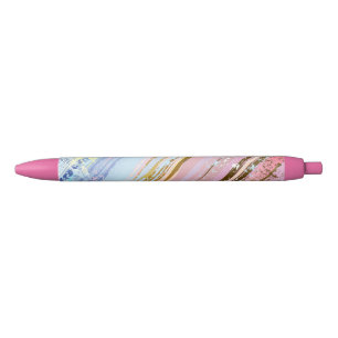 Textured Pink Background Black Ink Pen