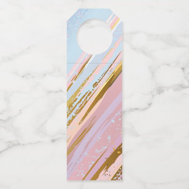 Textured Pink Background Bottle Tag (Front)
