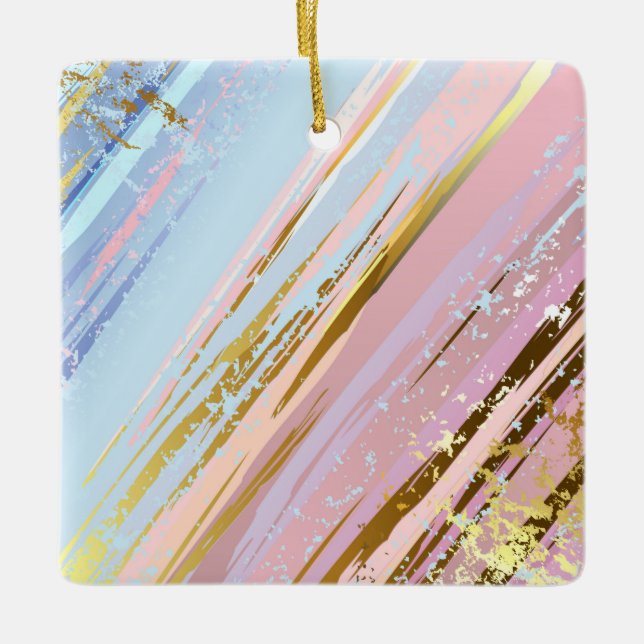 Textured Pink Background Ceramic Ornament (Front)