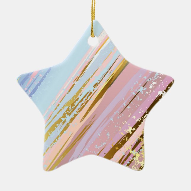 Textured Pink Background Ceramic Tree Decoration (Front)