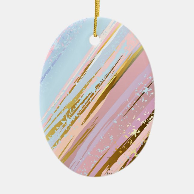 Textured Pink Background Ceramic Tree Decoration (Front)