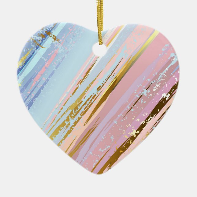 Textured Pink Background Ceramic Tree Decoration (Front)