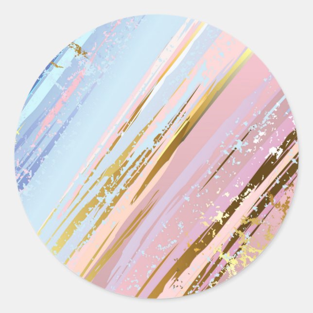 Textured Pink Background Classic Round Sticker (Front)