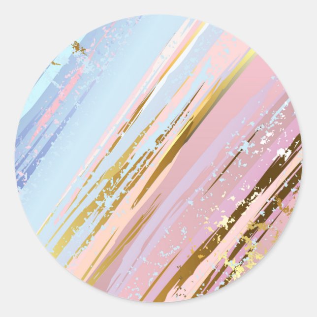 Textured Pink Background Classic Round Sticker (Front)