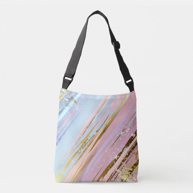 Textured Pink Background Crossbody Bag (Front)