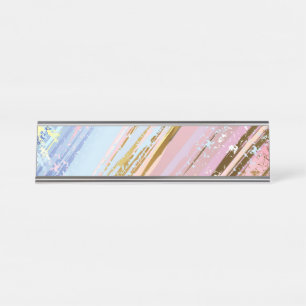 Textured Pink Background Desk Name Plate