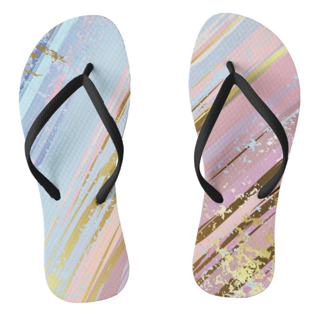 Textured Pink Background Flip Flops (Footbed)