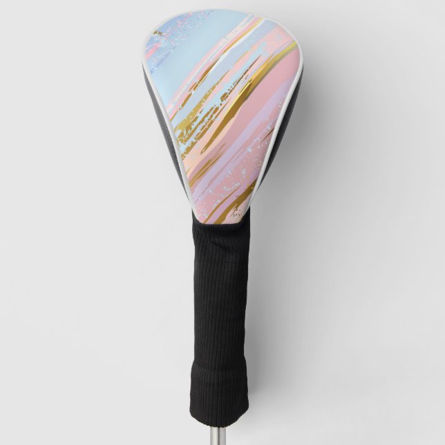 Textured Pink Background Golf Head Cover (Front)