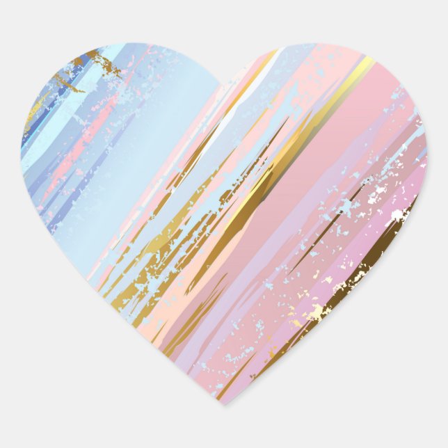 Textured Pink Background Heart Sticker (Front)