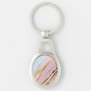 Textured Pink Background Key Ring