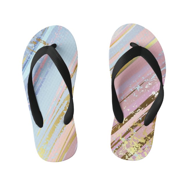 Textured Pink Background Kid's Flip Flops (Footbed)