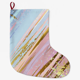 Textured Pink Background Large Christmas Stocking